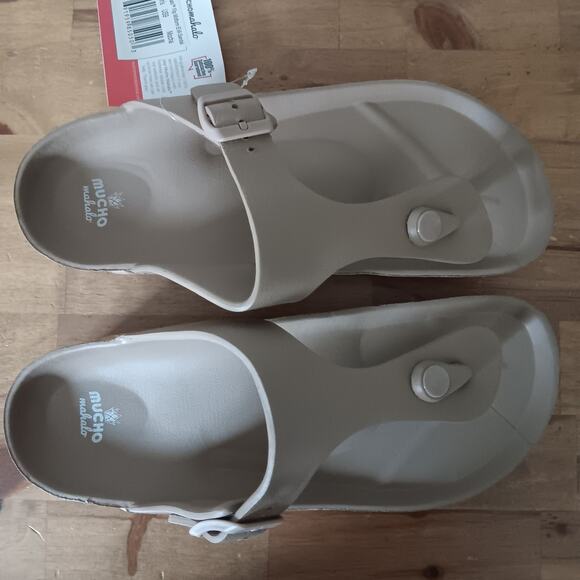 Mucho Mahalo Maui Women's Platform Toe Post Buckle Sandals Mocha SZ 9 NWT - Picture 3 of 8